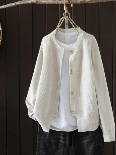 Elara | Pearl Button Cardigan