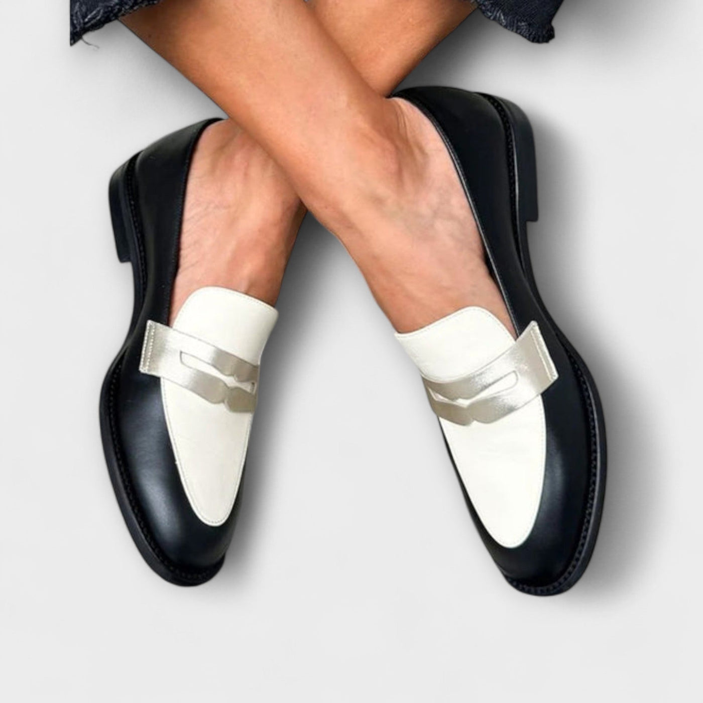 Elena | Shimmering Black Moccasins